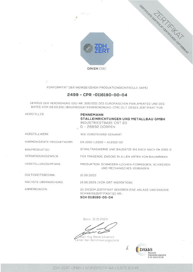 Zertifikate | H.-J. Pennemann GmbH